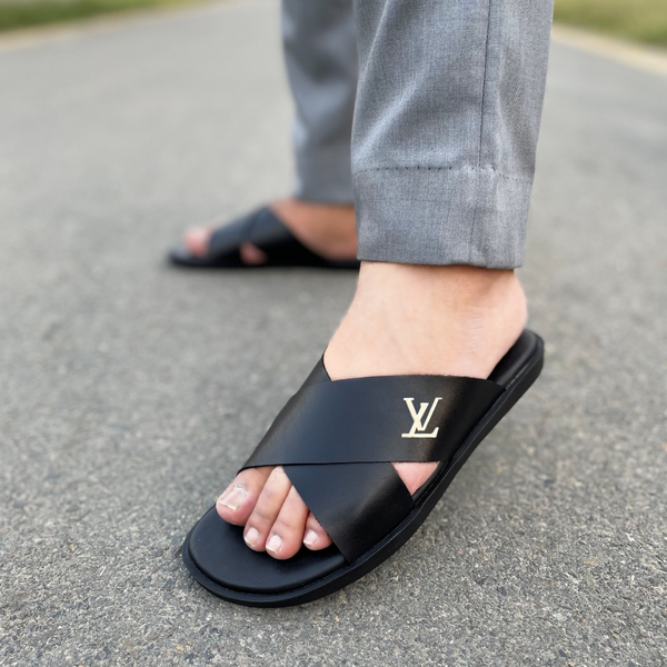 LS Pure Leather Handmade PadaPulse Chappal LS-146 BLK