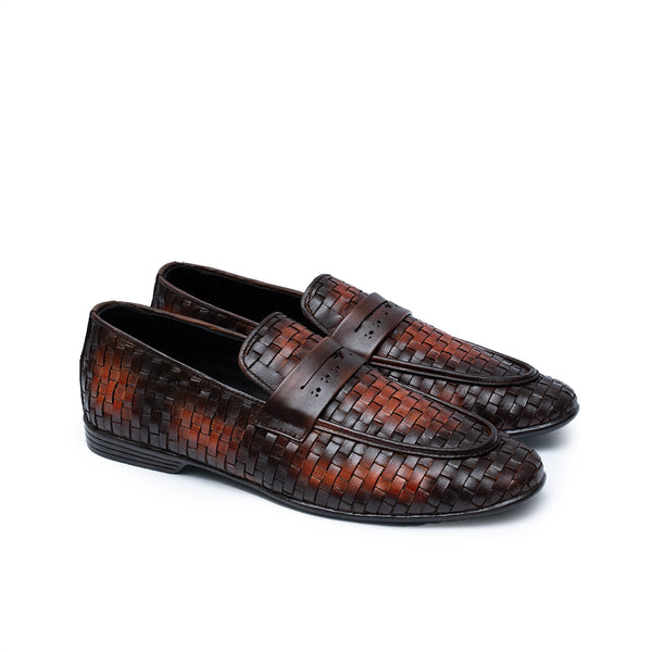 LS Pure Leather Handmade Cocoa KnitLux Formal Shoes LS-401