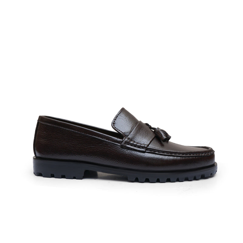 LS Pure Leather Terrain Tassel Titans Chunky Loafers-418