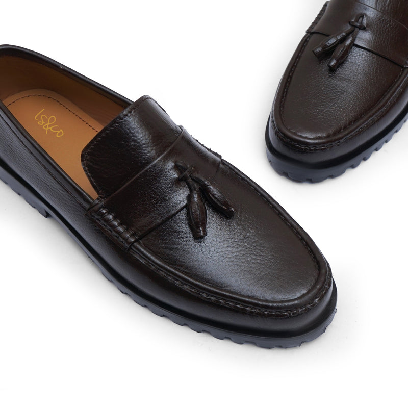 LS Pure Leather Terrain Tassel Titans Chunky Loafers-418