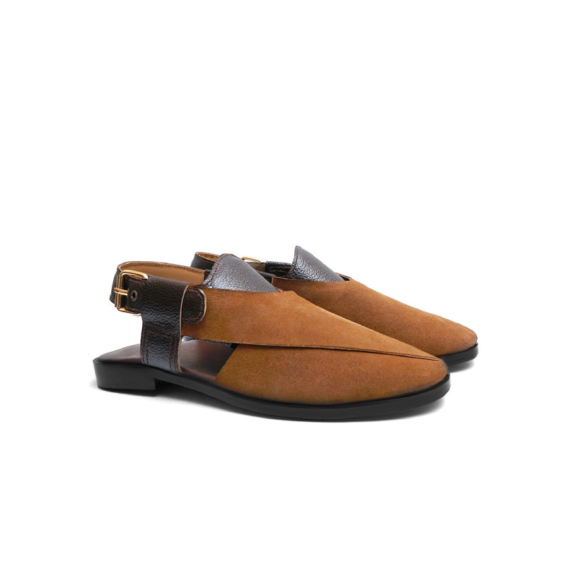 Pure Leather Mustard Peshawari Chappal LS-869