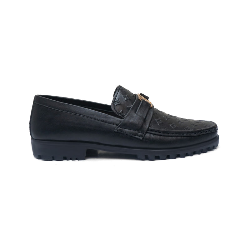 LS Pure Leather Textured Chunky Loafers LS-860