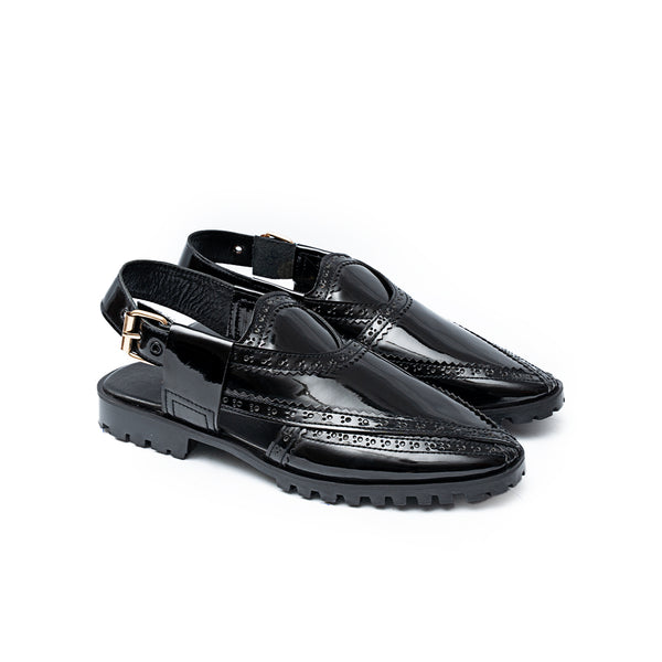 LS Pure Leather Handmade Glossy Burgundy Nourozi- 896 BLK