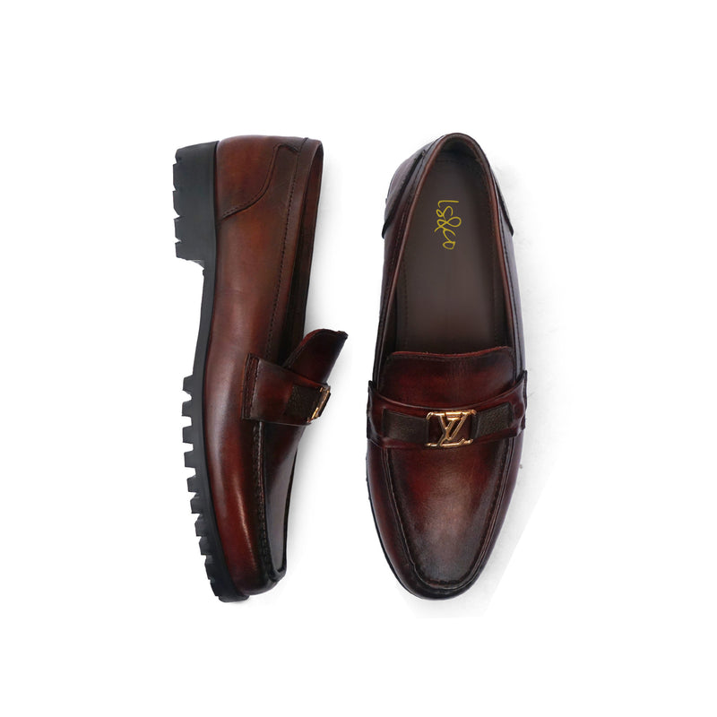 LS Pure Leather Oxblood Chunky Loafers-859