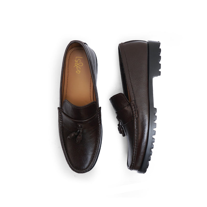 LS Pure Leather Terrain Tassel Titans Chunky Loafers-418