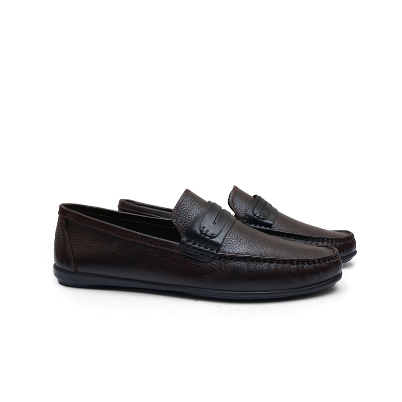 Pure leather hot sale loafer shoes