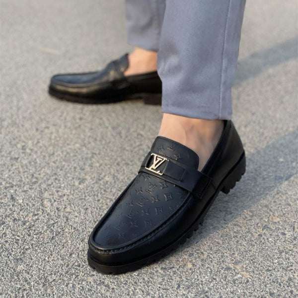 LS Pure Leather Textured Chunky Loafers LS-860