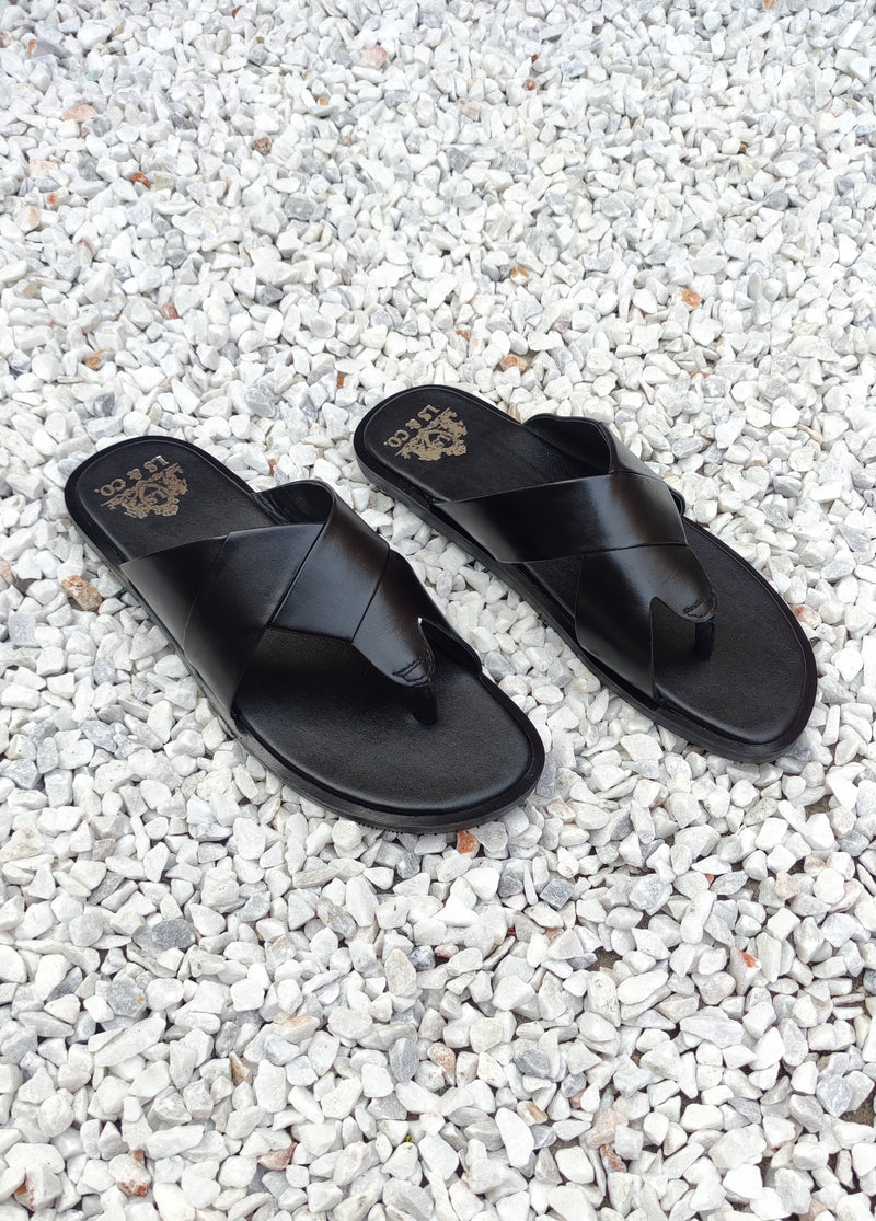 Criss Cross Black Chappal-5011