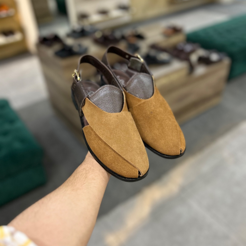 Pure Leather Mustard Peshawari Chappal LS-869