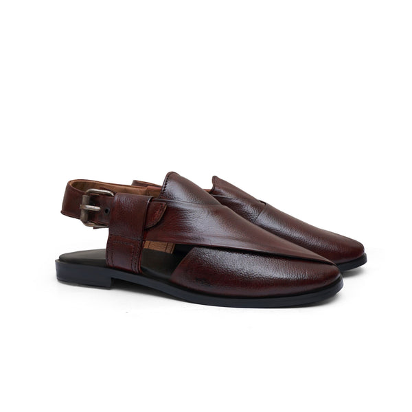 LS Pure Leather Handmade Oxblood Peshawari Sandal-306