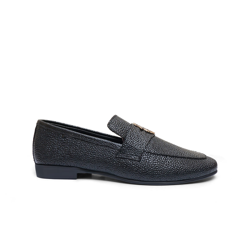 LS Pure Leather Majestic Black Formal Shoes-403