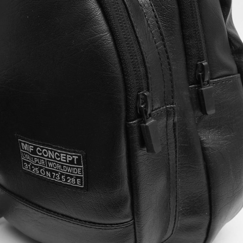 Black Leather Waist Bag