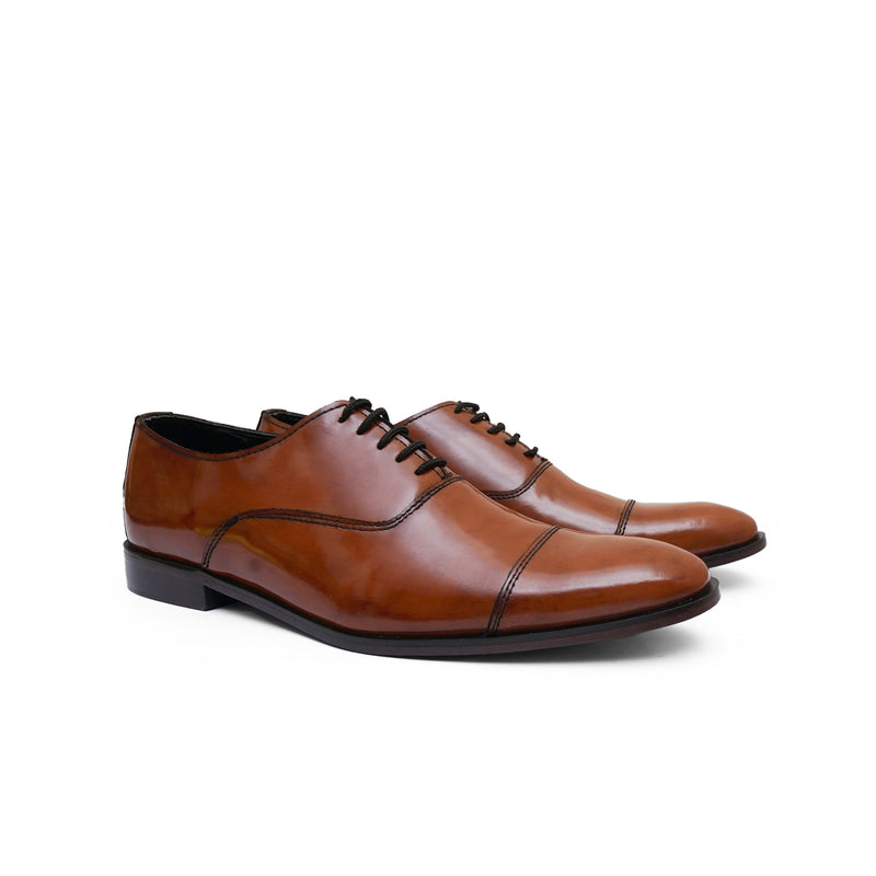 LS Pure Leather Caramel Classic Formal Shoes-434