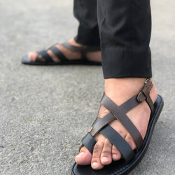Ls Pure Leather Handmade Multi Cross Sandal-612 Sandal